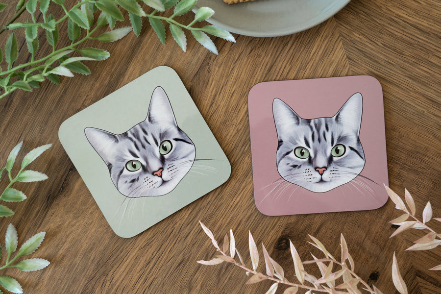 Grey Tabby Cat Coaster