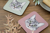 Grey Tabby Cat Coaster