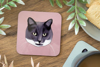 Grey & White Cat Coaster