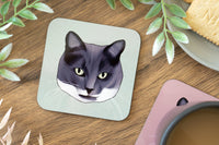 Grey & White Cat Coaster