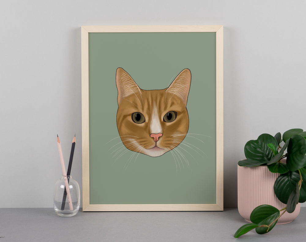 Orange Cat Print