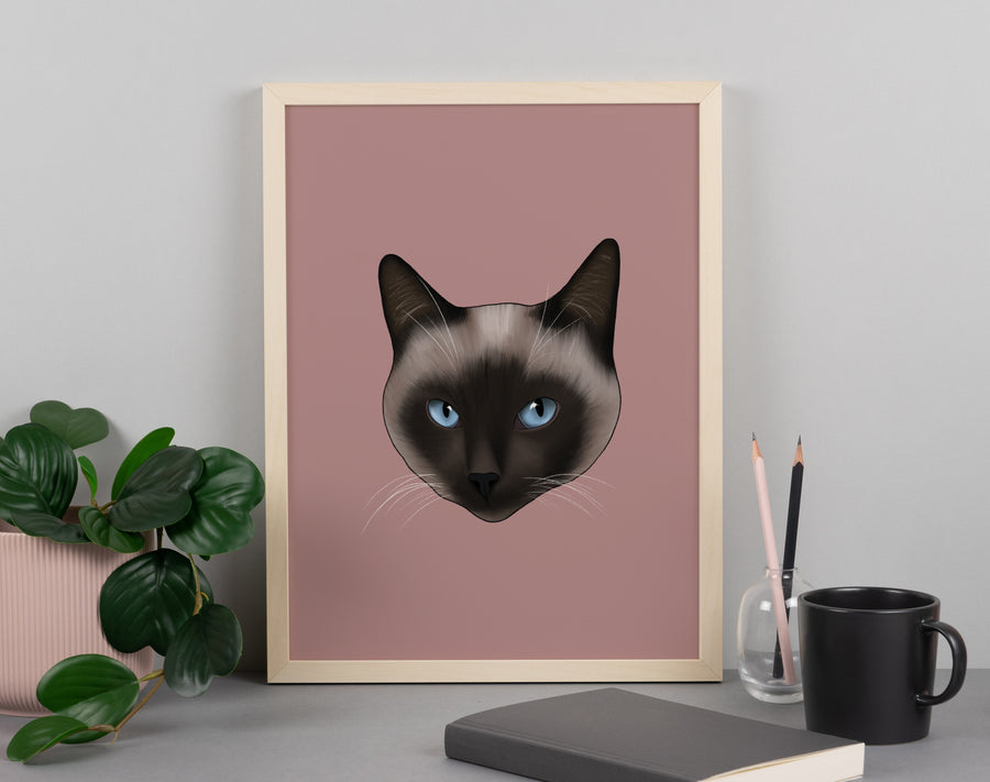 Siamese Pointed Cat Art Print