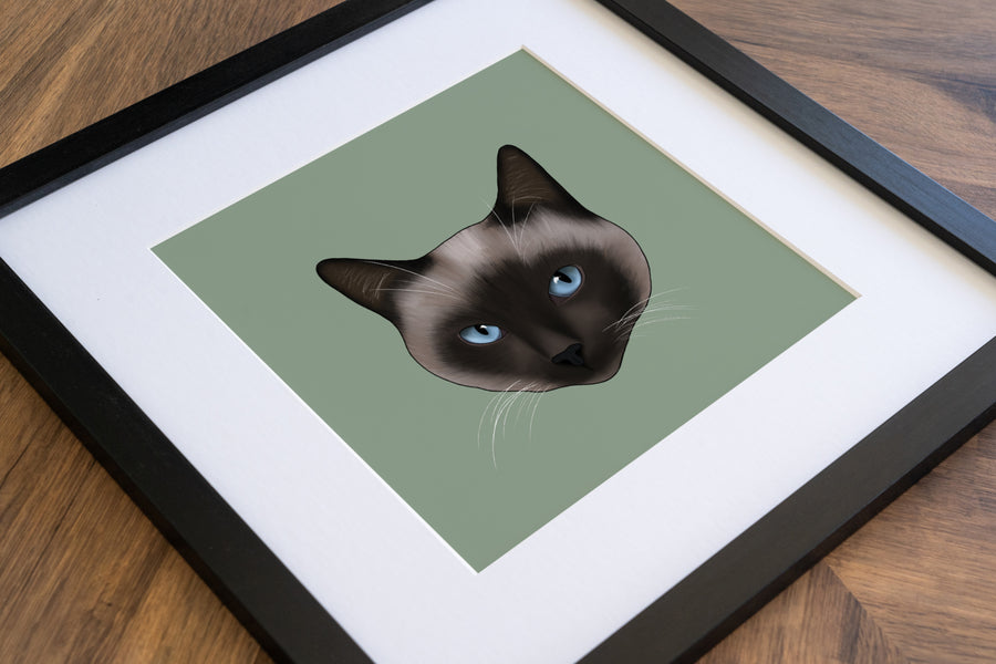 Siamese Pointed Cat Art Print