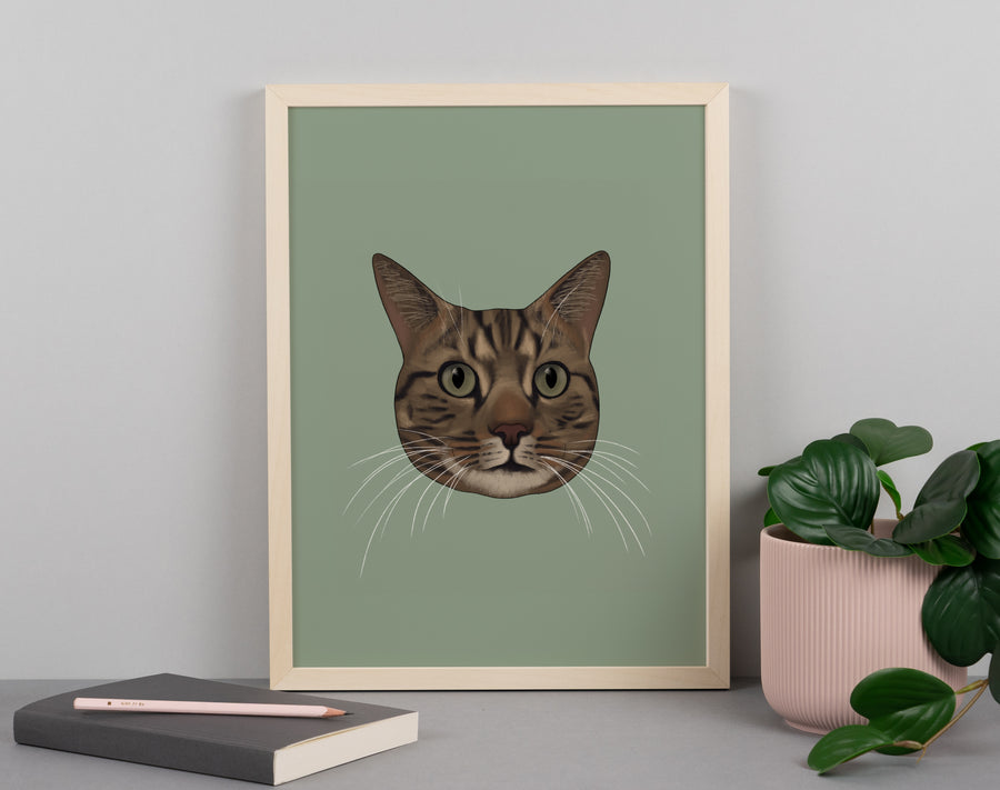 Brown Tabby Cat Art Print