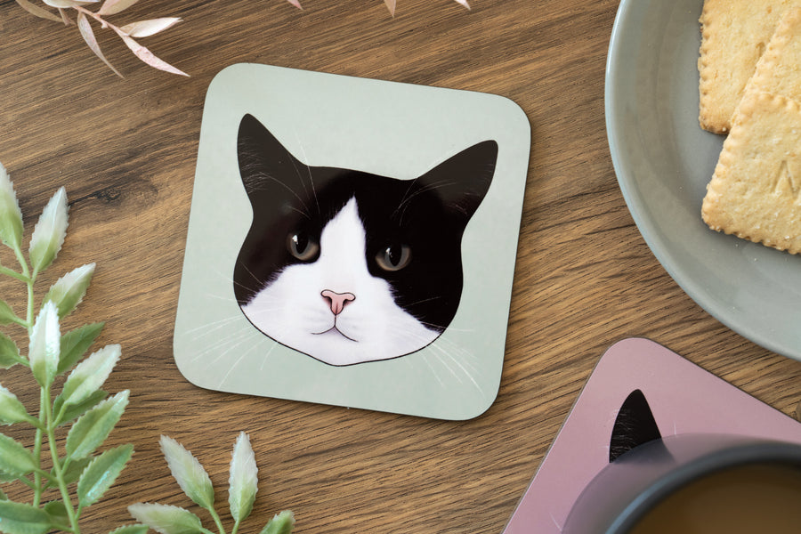 Black & White Cat Coaster