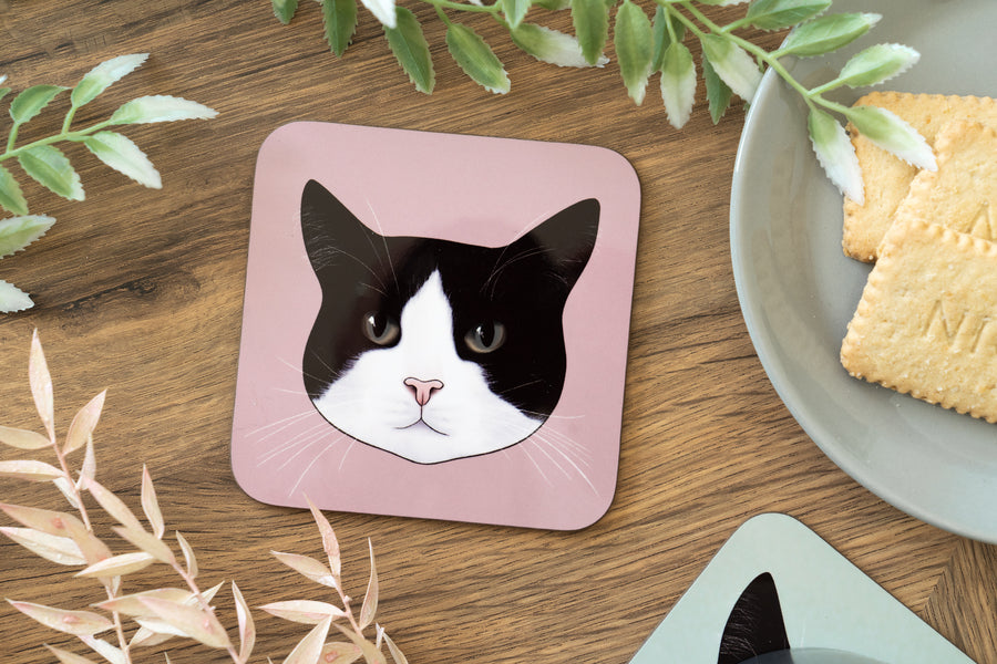 Black & White Cat Coaster