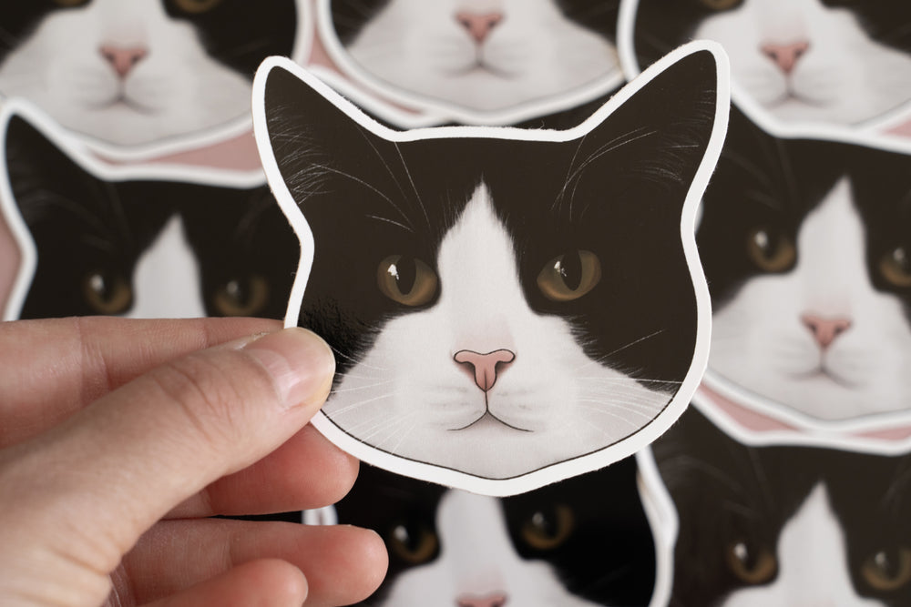 Black & White Cat Sticker