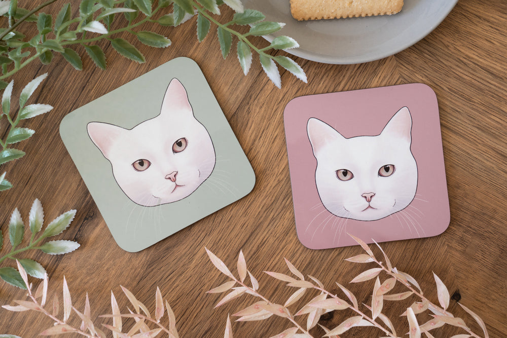 White Cat Coaster