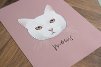 White Cat Print