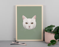 White Cat Art Print