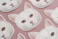 White Cat Sticker