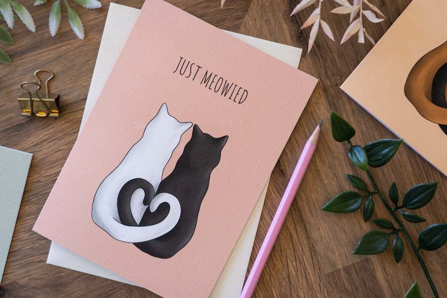 Just Meowied Cat Card