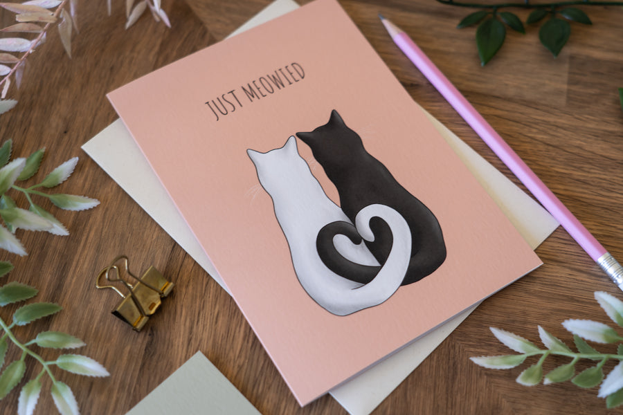 Just Meowied Cat Card