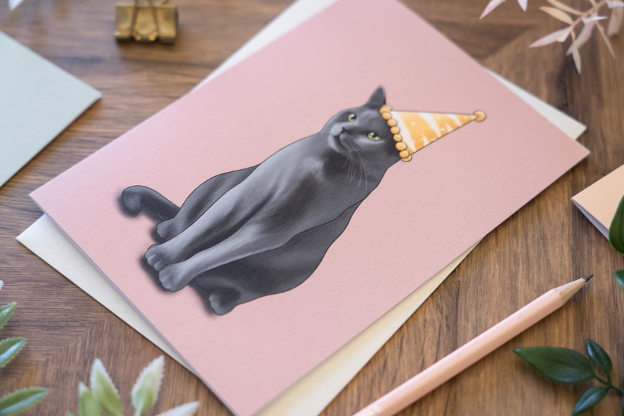 Party Hat Cat Birthday Card