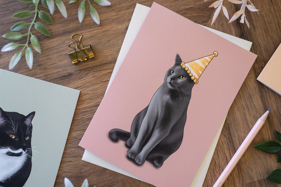 Party Hat Cat Birthday Card