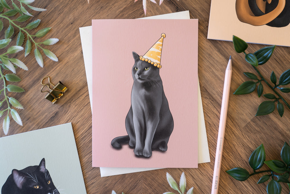 Party Hat Cat Birthday Card
