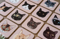 Cat Face Coasters Neutral