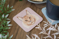 Cat Face Coasters Neutral