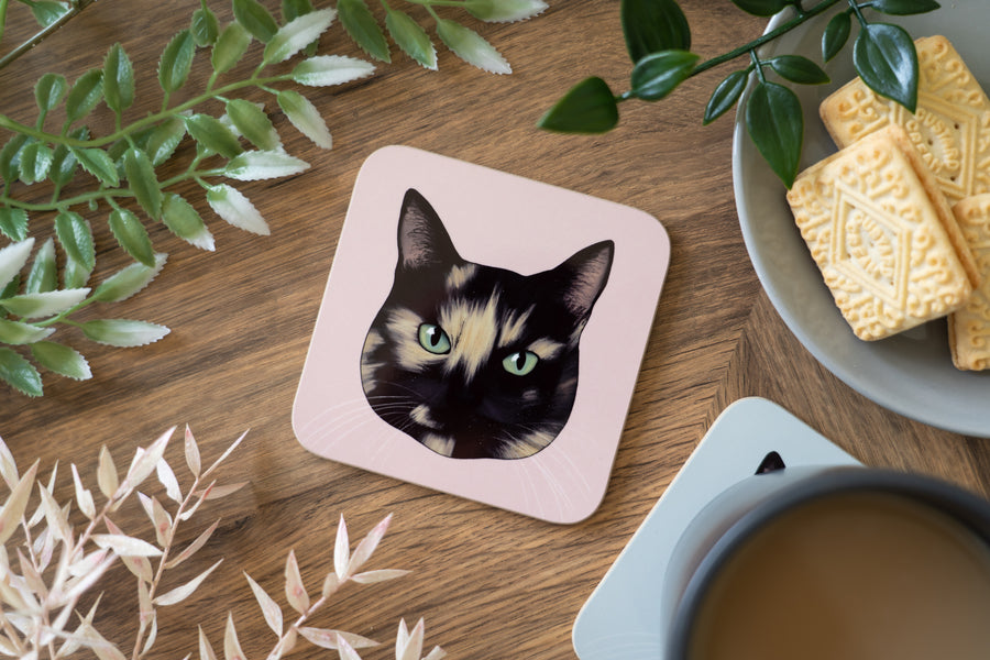 Cat Face Coasters Neutral