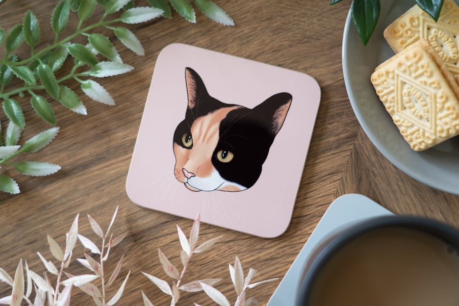 Cat Face Coasters Neutral
