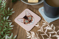 Cat Face Coasters Neutral