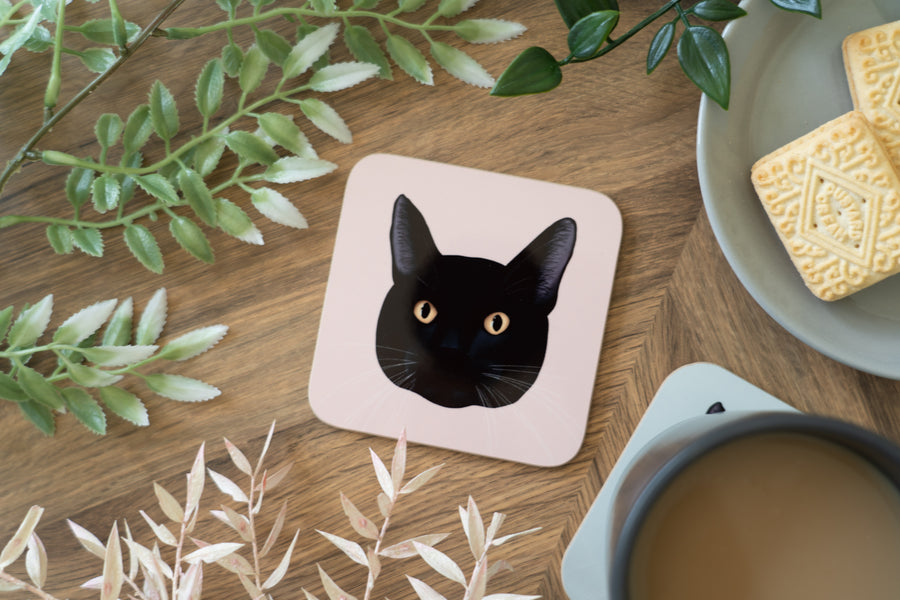 Cat Face Coasters Neutral