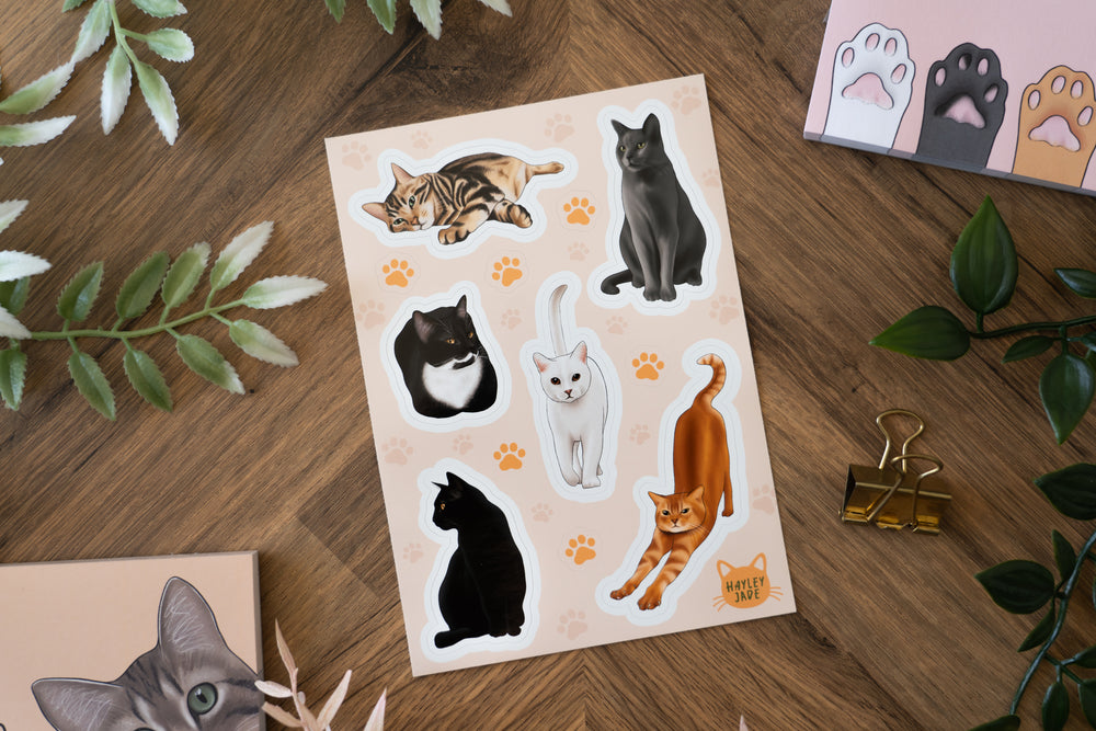 Cats A6 Sticker Sheet