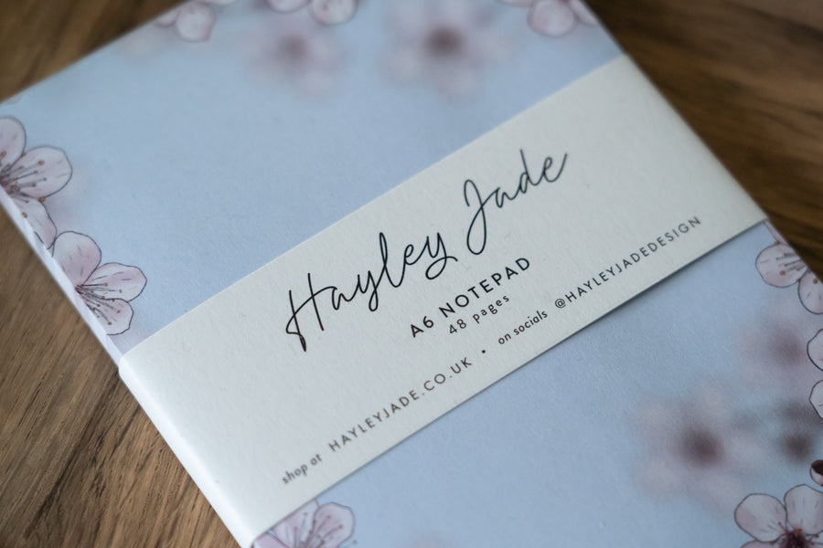 Cherry Blossom A6 Notepad