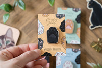 Black Cat Paw Wooden Pin