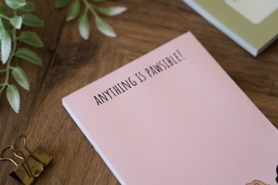 Pink Cat Paws A6 Notepad