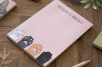 Pink Cat Paws A6 Notepad