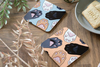 Cat Paws Yellow Coaster