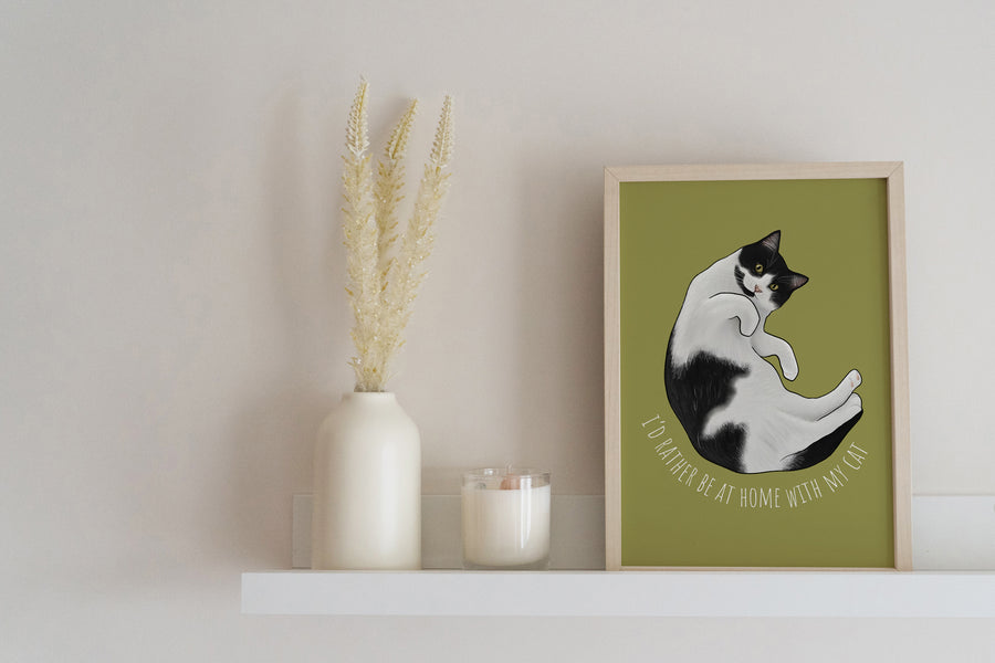Home with my Cat Art Print