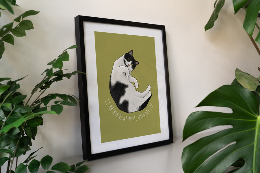 Home with my Cat Art Print