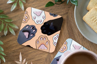 Cat Paws Yellow Coaster