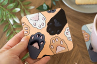 Cat Paws Yellow Coaster