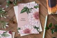 Dahlia Birthday Card