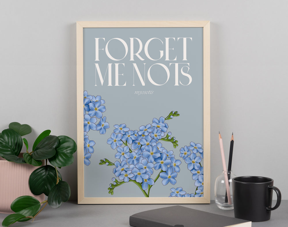 Forget Me Nots Illustrated Floral Art Print