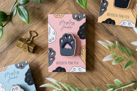Grey Cat Paw Wooden Pin