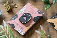 Grey Cat Paw Wooden Pin