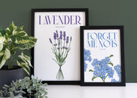 Lavender Illustrated Floral Art Print
