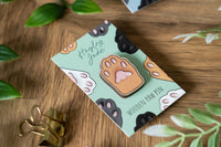 Orange Cat Paw Wooden Pin