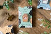 Orange Cat Paw Wooden Pin