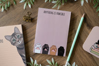 Pink Cat Paws A6 Notepad