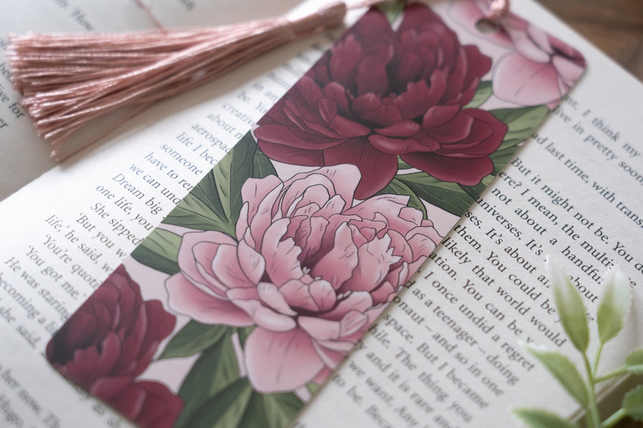Peony Bookmark
