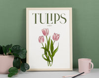Tulips Illustrated Floral Art Print