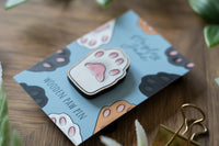 White Cat Paw Wooden Pin
