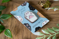 White Cat Paw Wooden Pin