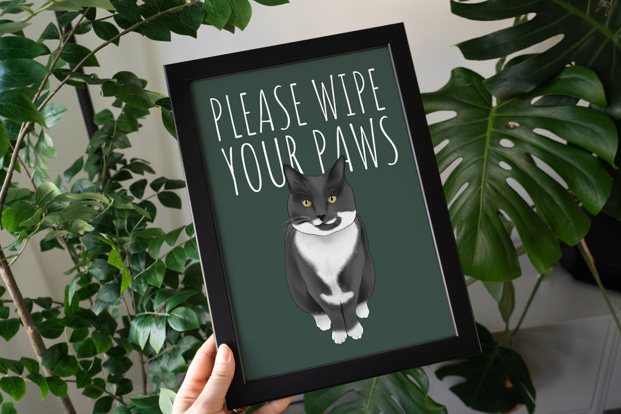 Wipe Your Paws Cat Art Print