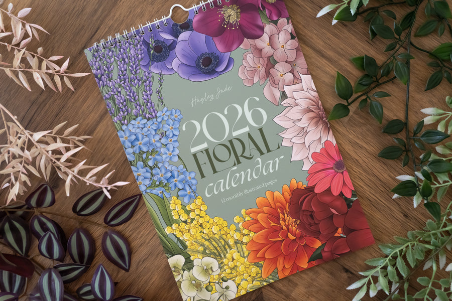 Floral Illustrated A4 2026 Calendar